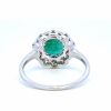 18K White Gold Emerald and Diamond Ring - 4