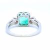 "Retailer Liquidation Brand New" Emerald and Diamond Ring set in 18K white gold - 4