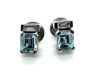 18ct White gold earrings - Aquamarine & baguette Diamonds