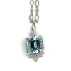 18ct White gold - Aquamarine & fancy Diamond Necklace - 2