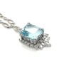 18ct White gold - Aquamarine & fancy Diamond Necklace - 4