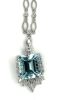 18ct White gold - Aquamarine & fancy Diamond Necklace