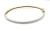 "Wholesaler Closing Down Must Be Sold" round brilliant 9ct Gold & diamond bangle - 2