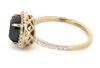 14K Yellow Gold, Black Diamond, Halo Ring - 2