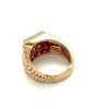 mens 9ct Gold Ring with 9 Diamonds & rolex style detailed band - 4