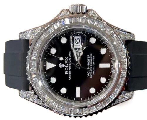 Rolex Yachtmaster 40mm Baguette Custom Diamond Bezel #MK1272