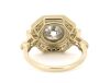 14K Yellow Gold and Diamond, Art Deco Halo Ring - 4