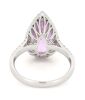 14K White Gold, 6.04ct Kunzite and Diamond, Pear Cut Halo Ring - 3