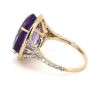 14K Yellow Gold, 12.85ct Amethyst and Diamond, Statement Halo Ring - 3