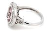 14K White Gold, Pink Tourmaline and Diamond, Halo Ring - 2