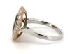 14K White & Rose Gold Green Sapphire and Diamond Halo Ring - 2