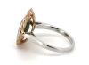 14K White & Rose Gold Green Sapphire and Diamond Halo Ring - 3