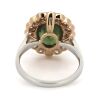 14K White & Rose Gold Green Sapphire and Diamond Halo Ring - 4