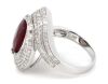 14K White Gold, Ruby and Diamond, Halo Cocktail Ring - 2