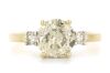 14K Yellow Gold, Champagne Diamond, Trilogy Style Ring