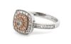 14K White & Rose Gold, Pink Diamond, Double Halo Ring - 2