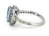 14K White Gold, Aquamarine and Diamond, Pear Cut Halo Ring - 2