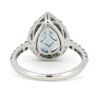 14K White Gold, Aquamarine and Diamond, Pear Cut Halo Ring - 3