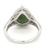 14K White Gold, Green Sapphire and Diamond, Halo Split Band Ring - 3