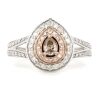 14K White & Rose Gold, Pink Diamond, Double Halo Ring