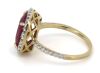 14K Yellow Gold, Ruby and Diamond, Halo Ring - 2