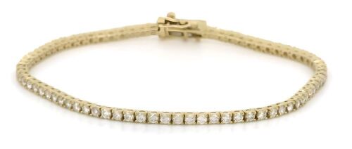 14K Yellow Gold and 2.50ct TDW Diamond, Tennis Bracelet