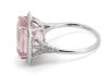 14K White Gold, 7.68ct Morganite and Diamond, Halo Statement Ring - 2