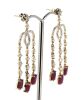 14K Yellow Gold, Ruby and Diamond, Chandelier Style Earrings - 2