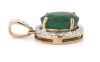 14K Rose Gold, Emerald and Diamond, Halo Pendant - 2