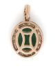 14K Rose Gold, Emerald and Diamond, Halo Pendant - 3