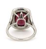 14K White Gold, Pink Tourmaline and Diamond, Halo Ring - 4