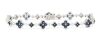 14K White Gold, Blue Sapphire and Diamond, Floral Design Bracelet