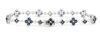 14K White Gold, Blue Sapphire and Diamond, Floral Design Bracelet - 5