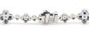 14K White Gold, Blue Sapphire and Diamond, Floral Design Bracelet - 6