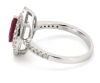 14K White Gold, Ruby and Diamond, Marquise Double Halo Ring - 2