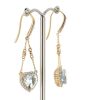 14K Yellow Gold, Aquamarine and Diamond, Chandelier Style Earrings - 2