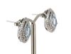 14K White Gold, Aquamarine and Diamond, Double Halo Earrings - 2