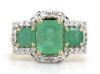 14K Yellow Gold Emerald and Diamond Ring