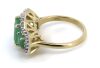 14K Yellow Gold Emerald and Diamond Ring - 2