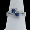 18K White Gold Sapphire and Diamond dress ring - 5