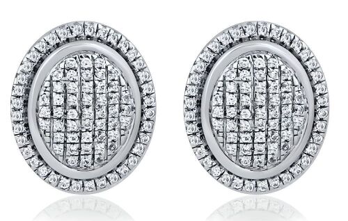 9K White Gold Dimond Stud Earrings