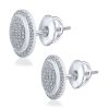 9K White Gold Dimond Stud Earrings - 4