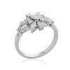 18K White Gold Marquise cut Diamond dress ring - 5