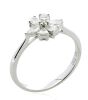 18K White Gold Diamond Flower dress ring - 4