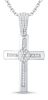 9K White Gold Diamond cross pendant