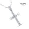 9K White Gold Diamond cross pendant - 2