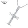 9K White Gold Diamond cross pendant - 3