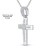 9K White Gold Diamond cross pendant - 4