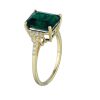 9K Yellow Gold Emerland and Diamond Dress Ring - 5