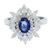 18K White Gold Sapphire and Diamond Dress Ring